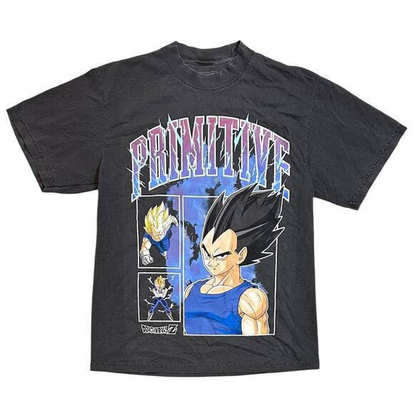Primitive Skate X Dragon Ball Z Men's T-Shirt Vegeta Levels II Heavyweight Tee - Picture 1 of 3